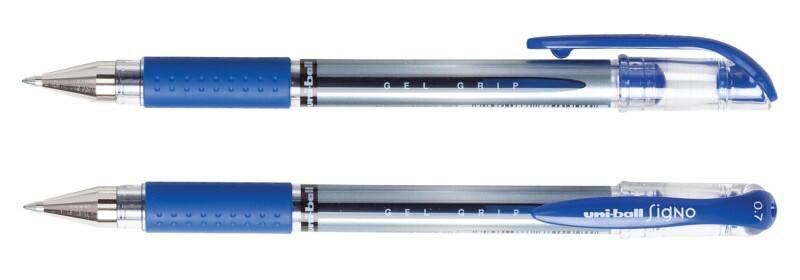 Uni-Ball Signo UM-151S Rollerball Pen Grip Medium 0.4 mm Blue Pack of 12