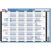 Viking 13 Months Mounted Annual Planner 2025, 2026 English 85.1 (W) x 61 (H) cm Blue