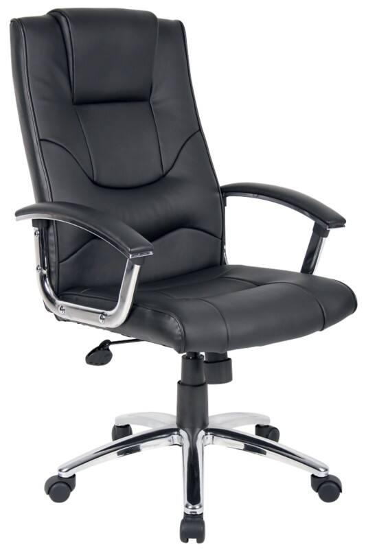 Viking Realspace Rotterdam Executive Chair Basic Tilt Bonded leather Fixed Armrest Height-Adjustable Seat Black 110 kg