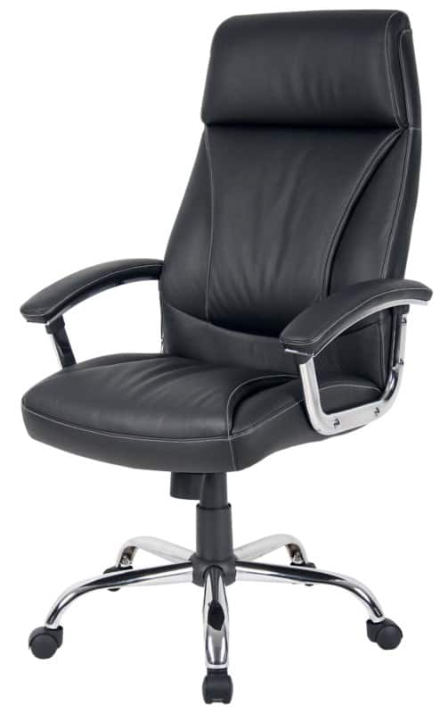 Viking Realspace Prague Executive Chair Permanent Contact Bonded leather Fixed Armrest Height-Adjustable Seat Black 110 kg Prag