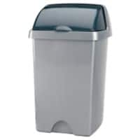 ADDIS Roll Top Bin 25 L Metallic Silver Plastic