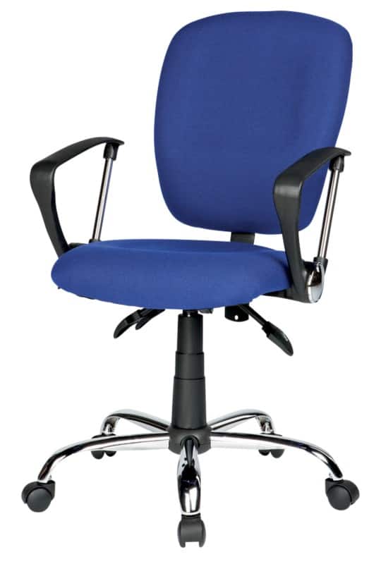 Viking Realspace Atlas Office Chair Synchro Tilt Fabric Fixed Armrest Height-Adjustable Seat Blue 110 kg 610 mm