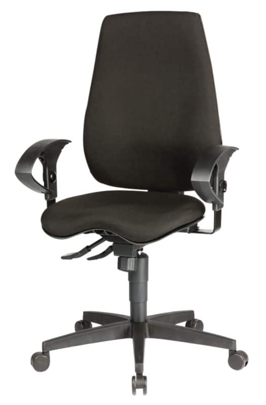 Viking Realspace Eiger Office Chair Synchro Tilt Fabric 2D Armrest Height-Adjustable Seat Black 110 kg