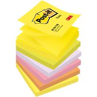 Post-it Sticky Z-Notes 76 x 76 mm Neon Assorted Colours 6 Pads of 100 Sheets