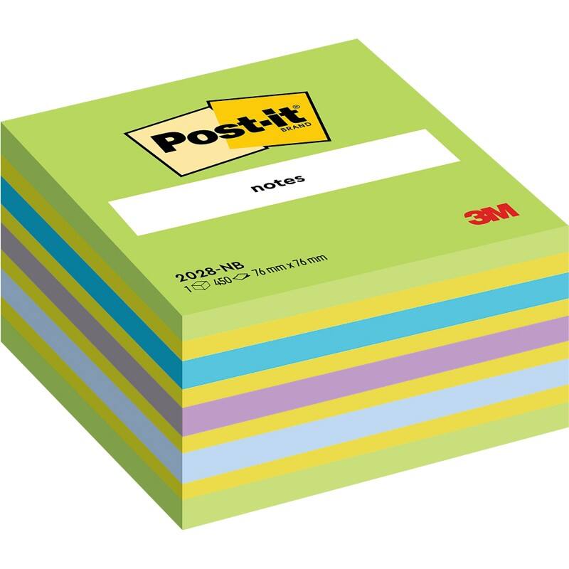 Post-it Sticky Notes Cube 76 x 76 mm Assorted 450 Sheets