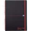 OXFORD Notebook Black n' Red A4 Ruled Spiral Bound PP (Polypropylene) Hardback Black, Red Perforated 140 Pages 70 Sheets