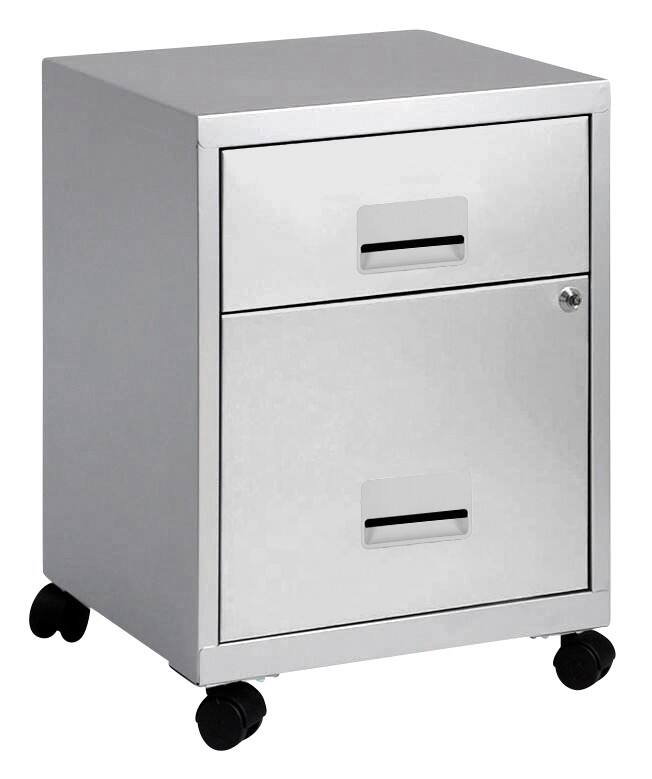 Pierre Henry COMBI Steel Filing Cabinet 2 Drawers Lockable 400 x 400 x 530 mm Silver