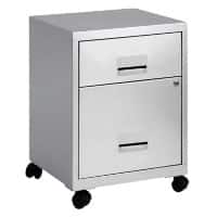 Pierre Henry COMBI Steel Filing Cabinet 2 Drawers Lockable 400 x 400 x 530 mm Silver