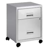 Pierre Henry Filing Cabinet with 2 Lockable Drawers Combi 400 x 400 x 530mm Silver