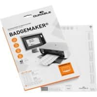 DURABLE Badgemaker Badge Clip Insert 0.95 x 34 x 21.5 cm Paper 20 Sheets Pack of 12