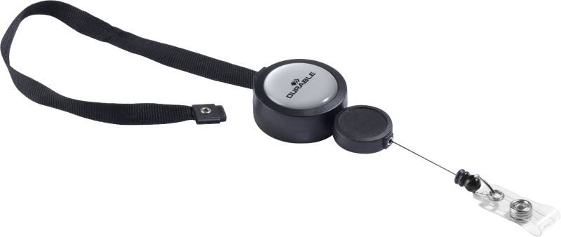 DURABLE Plus Badge Reel 0.9 m Black Pack of 10