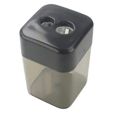 Viking Pencil Sharpener 2-Hole Canister Plastic & Metal Black