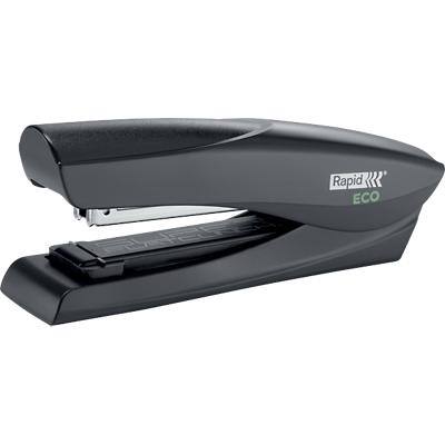 Rapid ECO Flat Clinch Stapler 24812301 CO2 Neutral Full Strip Black 25 Sheets 24/6, 26/6 76% Recycled Plastic
