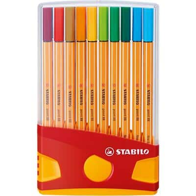 STABILO point 88 Fineliner Pen 0.4 mm Needlepoint Assorted 8820-03 Pack of 20