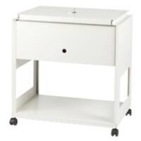 Rotadex RT50LS Filing Trolley with Lockable Lid & Shelf 650 x 450 x 700 mm Smoke White