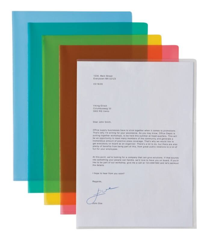 Viking Deluxe Stark Cut Flush Folder A4 Assorted Polypropylene 145 Microns Pack of 25