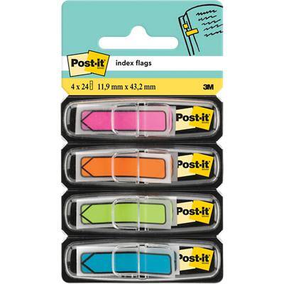 Post-it Index Flags Assorted Plain Special format 4 Packs of 24 Strips