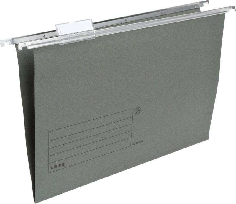 Viking Vertical Suspension File Foolscap V Base Green Pack of 50