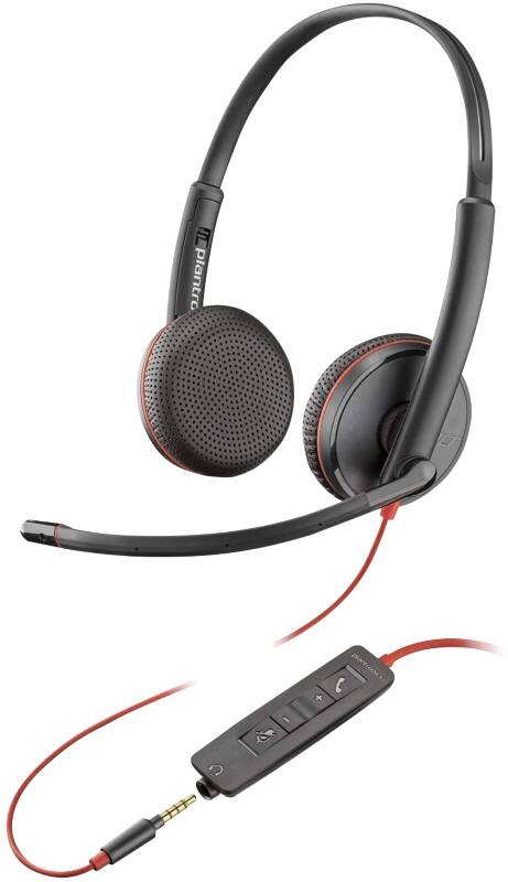 Plantronics Blackwire Wired Headset Over-the-head USB Passive Noise Cancelling With Microphone Stereo C3225 Black