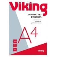 Viking Laminating Pouch A4 Matt 75 microns (2 x 75) Transparent Pack of 100