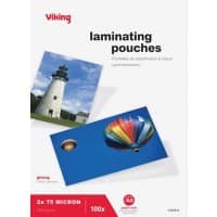 Office Depot Laminating Pouches Glossy 2 x 75 (150 Micron) A5 Pack of 100
