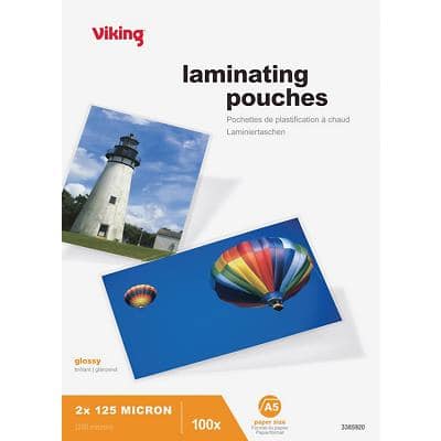 Office Depot Laminating Pouch A5 Glossy 125 microns (2 x 125) Transparent Pack of 100