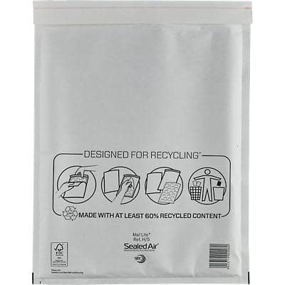 Mail Lite Mailing Bag H/5 White Plain 290 (W) x 370 (H) mm Peel and Seal 79 gsm Pack of 50
