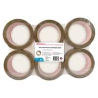 Office Depot Packaging Tape Brown 48 mm (W) x 66 m (L) Biaxially-Oriented Polypropylene Low Noise Pack of 6