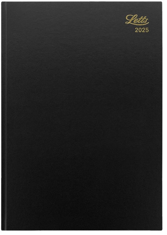 Letts Business Diary 2025 A4 Week to view English Black 20-T31ZBK