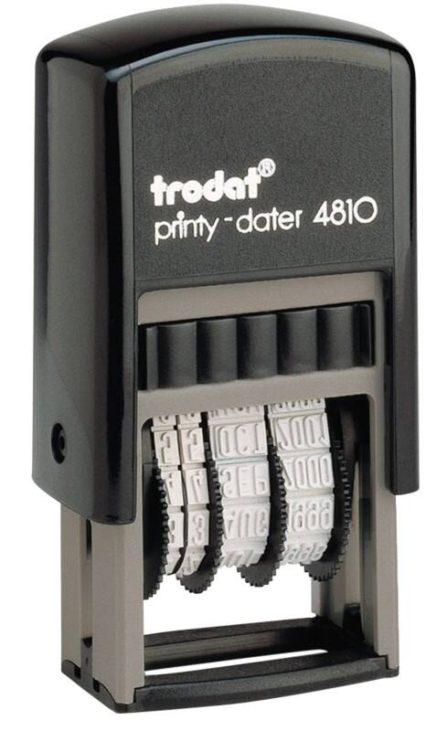 Trodat Printy 4810 Dater Self-Inking Date Stamp Black 4.1 x 2.5 x 7.3 cm