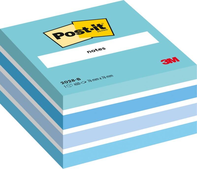 Post-it Sticky Notes Cube 76 x 76 mm Pastel Blue 450 sheets