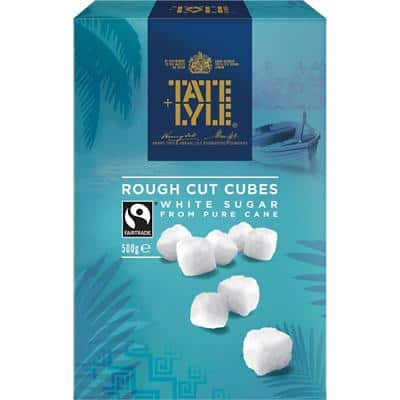 Tate & Lyle White Rough Cut Sugar Cubes Fairtrade 500g