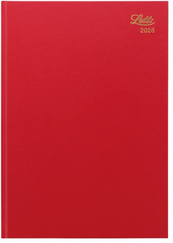 Letts Business Diary 2026 A5 Week to view English Red 20-T31XRD