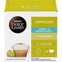 NESCAFÉ Dolce Gusto Skinny Light Caffeinated Ground Coffee Pods Box Cappuccino 12.5 g Pack of 8 x Coffee + 8 x Milk Pods