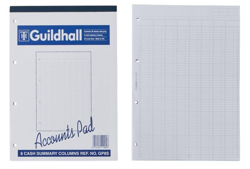 Guildhall Cash Analysis Book 81120 A4 60 Sheets