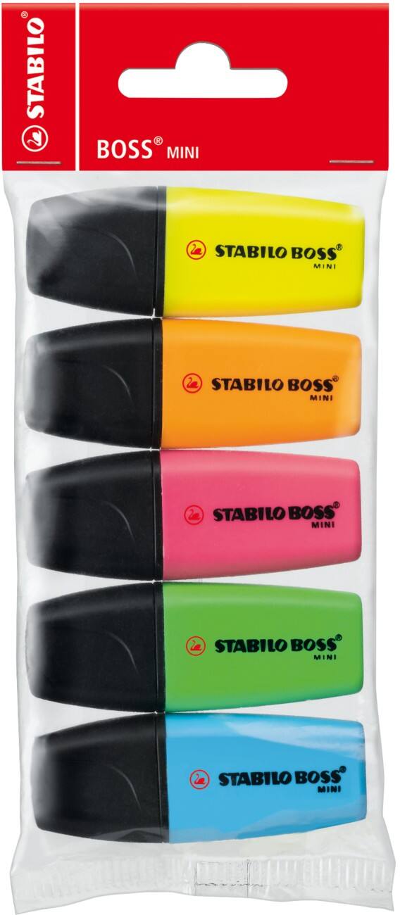 STABILO Highlighter Boss Mini 2 mm Assorted Pack of 5