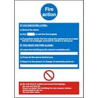 Sign Fire Action Plastic 20 x 15 cm
