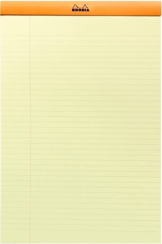 Rhodia A4 Legal Pad  80 gsm Yellow 80 Sheets 