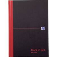OXFORD Notebook Black n' Red A5 Ruled Casebound Cardboard Hardback Black, Red 192 Pages