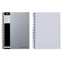 Pukka Pad Notebook Silver A5 Ruled Spiral Bound Cardboard Hardback Silver Perforated 160 Pages 160 Sheets