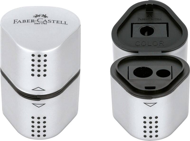 Faber-Castell Grip 2001 Pencil Sharpener 3 Holes Plastic Silver 183800