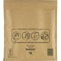 Mail Lite Mailing Bag E/2 Gold Plain 220 (W) x 260 (H) mm Peel and Seal 80 gsm Pack of 100