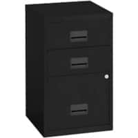 Pierre Henry Filing Cabinet with 3 Lockable Drawers Combi 400 x 400 x 660mm Black