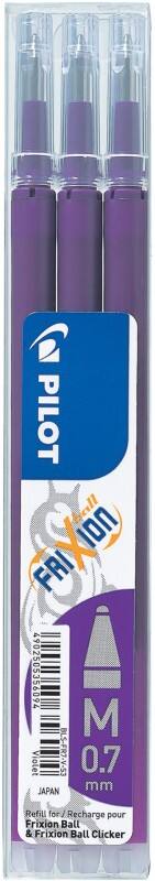 Pilot FriXion Ball Rollerball Pen Refill 0.35 mm Medium Conical Purple 075300308 Pack of 3