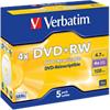 Verbatim DVD+RW Matt Silver 4x 4.7GB 5 Pack Jewel Case