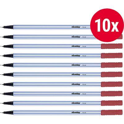 Niceday Fineliner Pen FL0.4 Red Pack 10