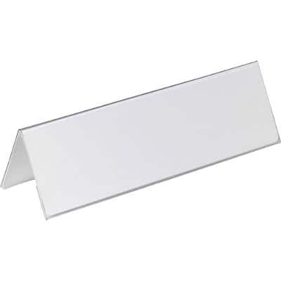 DURABLE Desk Name Plate Clear 29.7 x 10.5cm Pack of 25