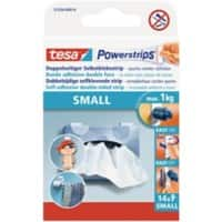 tesa Adhesive Strips Powerstrips Small White 35 mm (W) x 0.035 m (L) Pack of 14