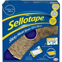 Sellotape Sticky Hook Spots Permanent 35mm Yellow Pack of 125