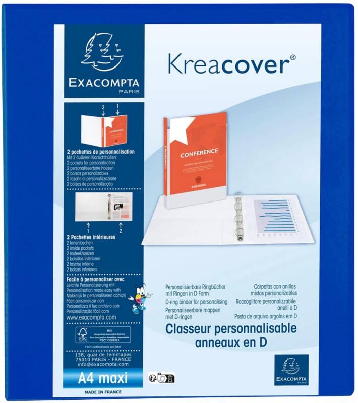 40 mm Ring Binder PP (Polypropylene) A4 4 Rings Blue